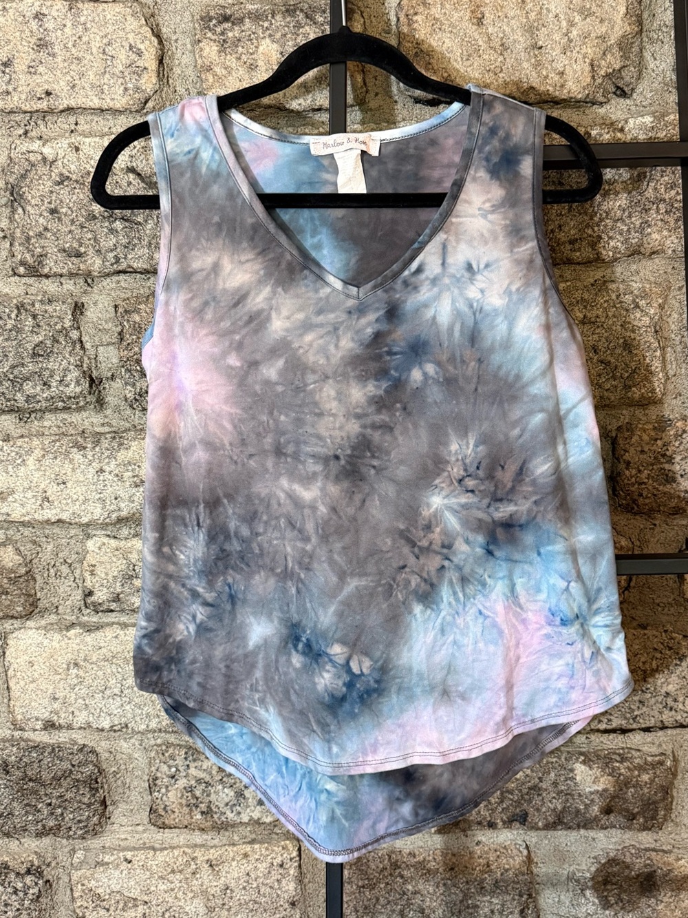 Harlow & Rose V-Neck Tie-Dye High-Lo Sleeveless Tank